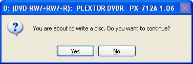 You're about to write a cd