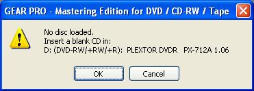 No disc loaded