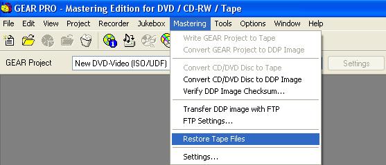 Restore Tape Files